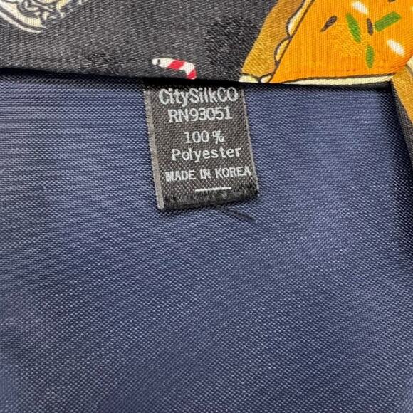 Vintage Keeps USA Food Theme Mens Necktie, Chainsworld Corp. Black White Red - Picture 8 of 10